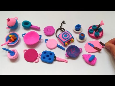 Diy handmade miniature kitchen set with polymer clay | amazing technique make kitchen set with clay