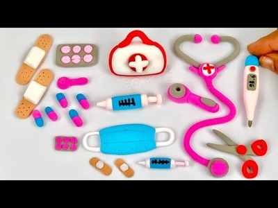 DIY How to Make Polymer Clay Miniature Doctor Set | DIY Easy Polymer Clay tutorial Mini Medical Kit