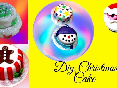 Diy Miniature decorated Christmas Cake~Miniature Christmas cake