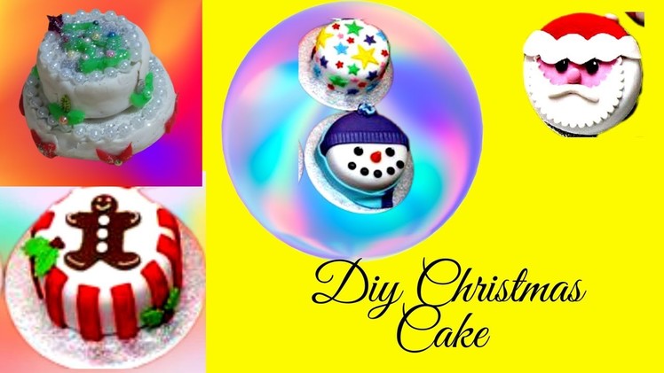 Diy Miniature decorated Christmas Cake~Miniature Christmas cake
