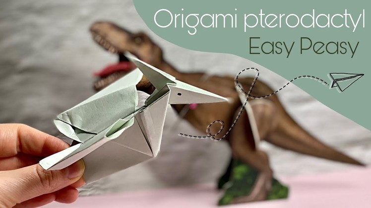 Easy peasy origami pterodactyl | How to make paper dinosaur pterodactyl