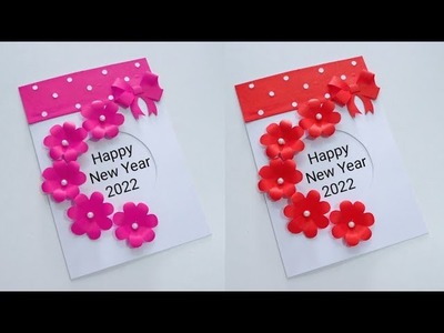Happy New Year card 2022. How to make New Year greeting card. Paper craft