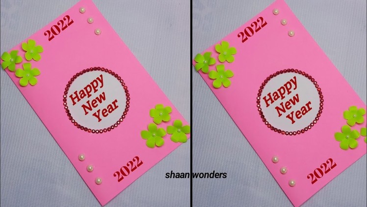 Happy New Year Card 2022.How to make New Year Greeting Card.New Year Card making handmade easy