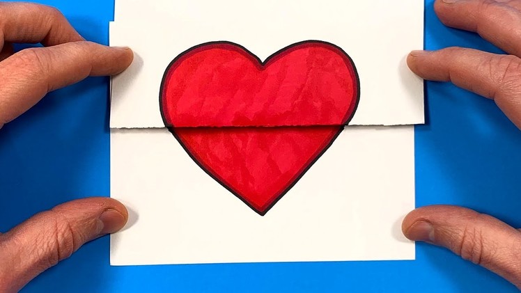 How to Draw Heart Transformation | Folding Surprise | Paper Craft