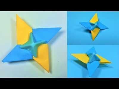 How To Make a Paper Beyblade step by step.Origami Spinner Easy Paper Beyblade Without Glue.paper toy