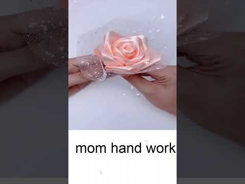 How to make a ribbon flowers. paper crafts. paper flowers.  mom hand work.#shots