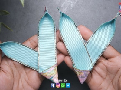 Make a beautiful hair tie from a letter V ribbon