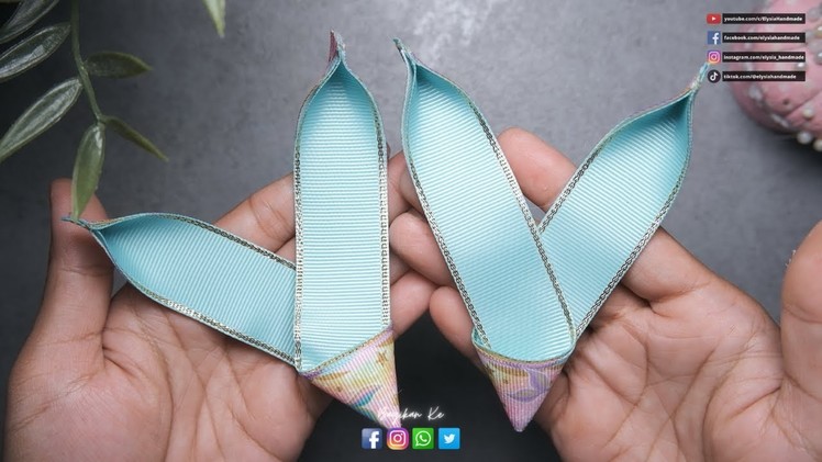 Make a beautiful hair tie from a letter V ribbon