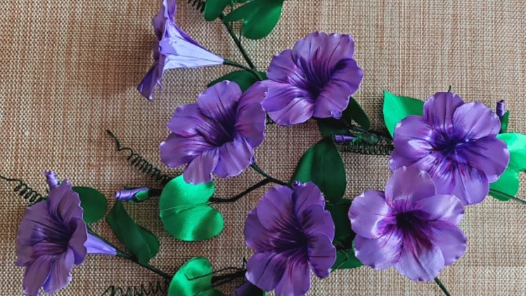 ????????Morning glory | satin ribbon flowers | flower making | tutorials | ribbon flowers | DIY projects