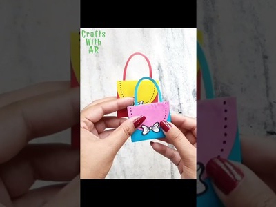 Origami Paper Bag | How To Make Paper mini Bags | Gift Bags | school hacks.paper craft.DIY #shorts