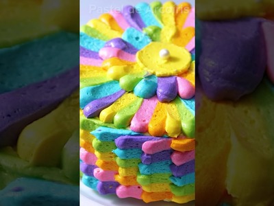 Pastel de Arcoíris | Cake Decorating | #Shorts | DeliWow