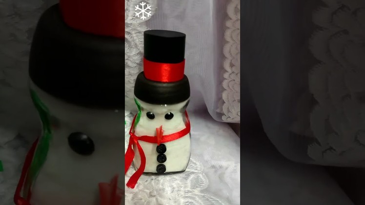 Snowman☃️making from coffee jar| craft from glass jar #shorts #snowman #youtubeshort #christmascraft