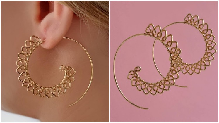 Wire Hoop Earrings | How to Make Barbed Wire Earrings for Christmas