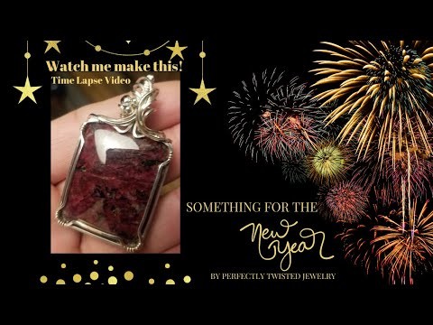 Wire Wrapping Square Stones Without Holes - time lapse video - start to finish