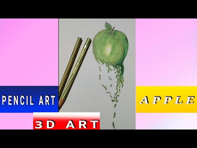 3d art. 3d apple drawing #3dart #shorts #youtubevideo #youtubeshorts #drawing