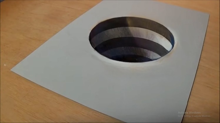 3D Hole Drawing | Optical illusion Hole drawing easy