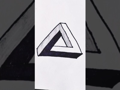 3D trick art on paper | 3D drawing | Easy drawing tutorial | how to draw 3D | 3D triangle #3ddrawing