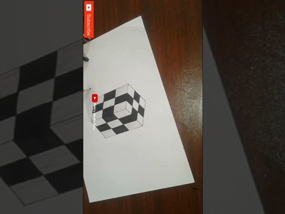 3D trick on Paper | Realistic Cube | #3d #art #paper #drawing #trending