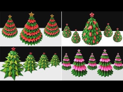 4 Christmas Tree Ideas | Paper Christmas Tree | Christmas Decor Ideas | Easy Christmas Trees