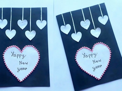 Beautiful handmade happy new year 2022 card making idea. cute and easy greeting card for new year