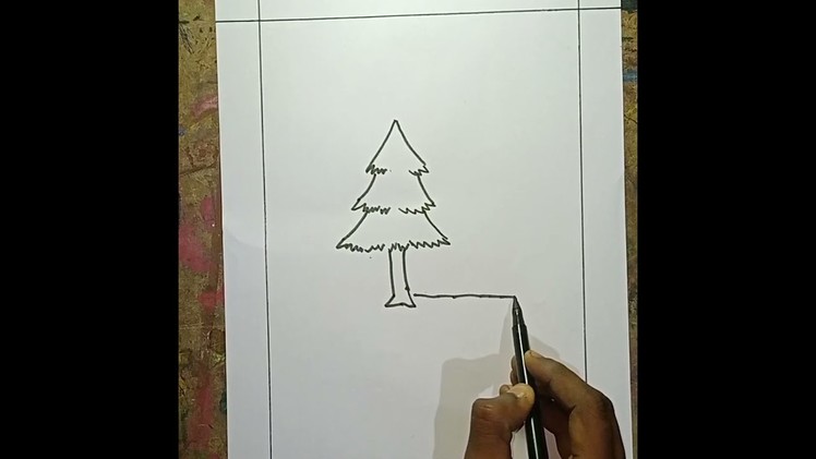 CHRISTMAS Tree Drawing Easy | How To Draw A Christmas Tree Easy | #shorts