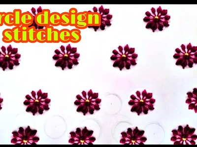 Circle design stitches hand embroidery flower Design  for dress design 2022
