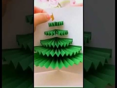 DIY Christmas Tree Card???? | Christmas Greeting Card #shorts #becreativewithsurbhi