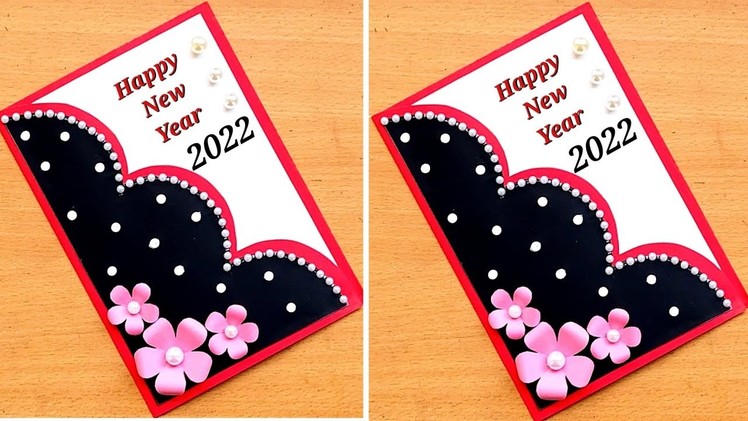 DIY Happy New Year 2022 Greeting Card.Easy and Beautiful Card.How to make New Year Greeting Card