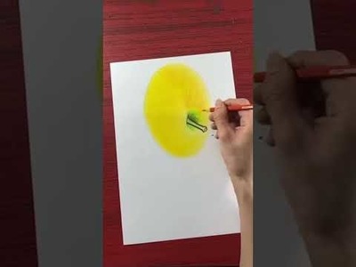 Drawing an Apple 3D on paper. Easy trick art drawing.