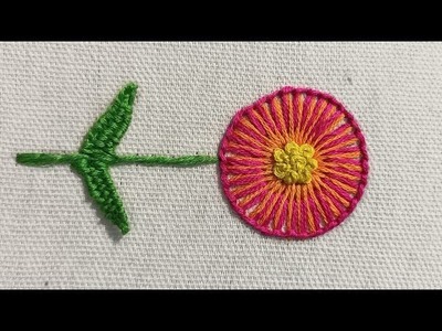 Easy Button Hole Stitch Flower Hand Embroidery For Beginners#shorts