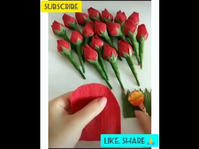 Easy Origami Rose | Simple Paper Flower | Candy Rose | #shors | #paperrose | Crafts Magic By Sara