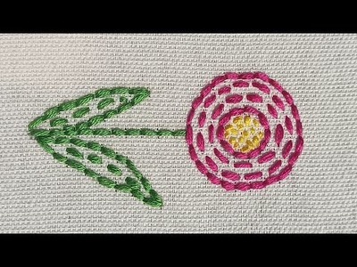 Easy Running Stitch And Back Stitch Flower Hand Embroidery For Beginners#shorts