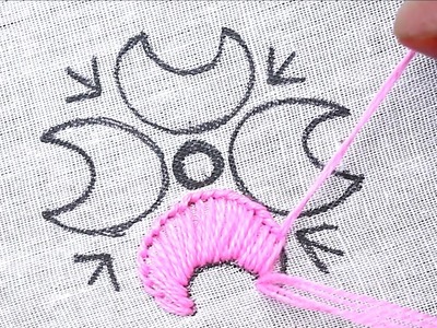 Fancy Flower Embroidery using Butterfly Stitch (Hand Embroidery Work)