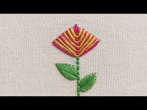 Fly Stitch Flower Hand Embroidery For Beginners#shorts