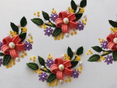 Hand Embroidery: Needle Work Flower - All Over Embroidery - Kurti Embroidery - Rolling Flower Stitch