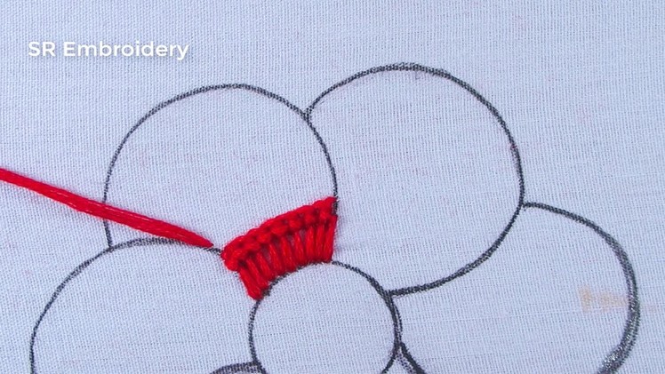 Hand Embroidery New Gorgeous Colourful Fluffy Petal Flower Design With Easy Following Sewing Stitch