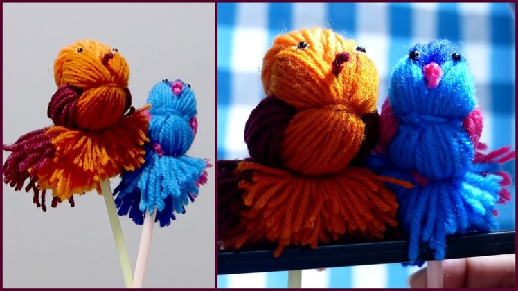 Handmade Easy Colorful Wool Bird Making | DIY Easy Woolen Bird | Easy Way to Make Colorful Bird