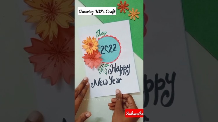 Happy New Year Card 2022. New Year Greeting Card.Origami Paper Craft (1-minute video) #shorts #diy