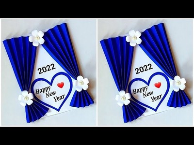 Happy New year card making 2022. DIY New year card ideas. Easy and beautiful card for New year