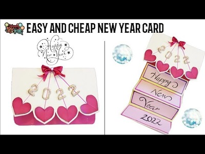 Happy Newyear card 2022.How to make newyear greeting card.Easy and beautiful Handmade greeting card