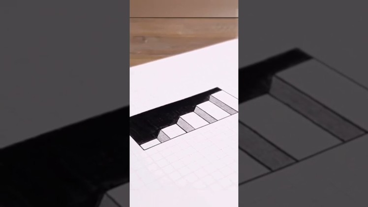 How to draw 3d steps on square paper || Easy 3d steps illusion ||  3d steps optical illusion #shorts