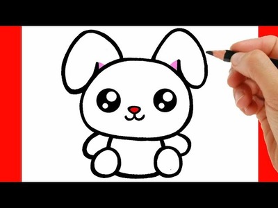 HOW TO DRAW A CUTE BUNNY EASY STEP BY STEP - DRAWING A CUTE BUNNY EASY