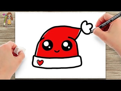 How to Draw Santa Claus Hat - Very Easy For KIDS
