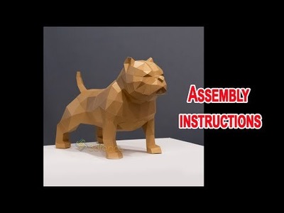 How to make American Bully Dog Papercraft -  DIY Bully Dog Room Decor, Diy gift, Origami Bully Dog