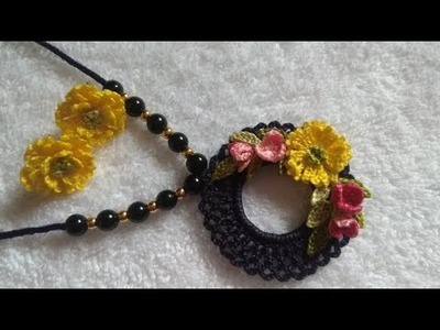 HOW TO MAKE CROCHET NECKLACE SET | BEAUTIFUL AND STYLISH FLOWER JEWELRY