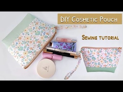 How to sew a cosmetic pouch | DIY makeup bag | cosmetic zipper bag | cosmetic bag sewing tutorial