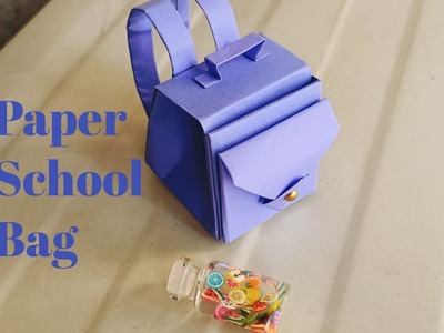 Paper school bag||DIY backpack #howtomake