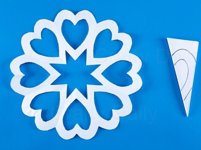 Paper Snowflakes Heart Cutting Easy | How to make a snowflake out of paper