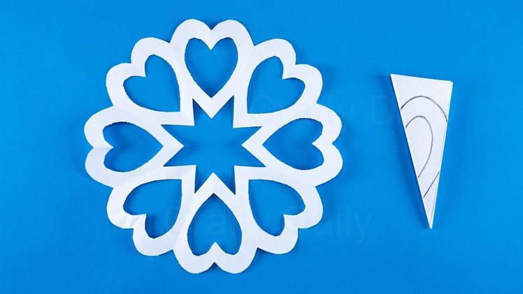 Paper Snowflakes Heart Cutting Easy | How to make a snowflake out of paper