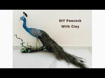 Peacock Wall Hanging Craft PART-1|How to make a peacock at home|Clay(m-seal)easy tutorial|home Decor